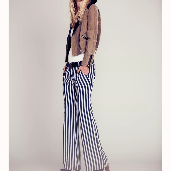 Free People Linen Vegan leather Moto Biker Jacket - Picture 2 of 14